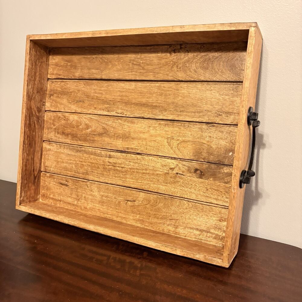Rustic Farmhouse Cottage Decorative Serving Tray With Handles